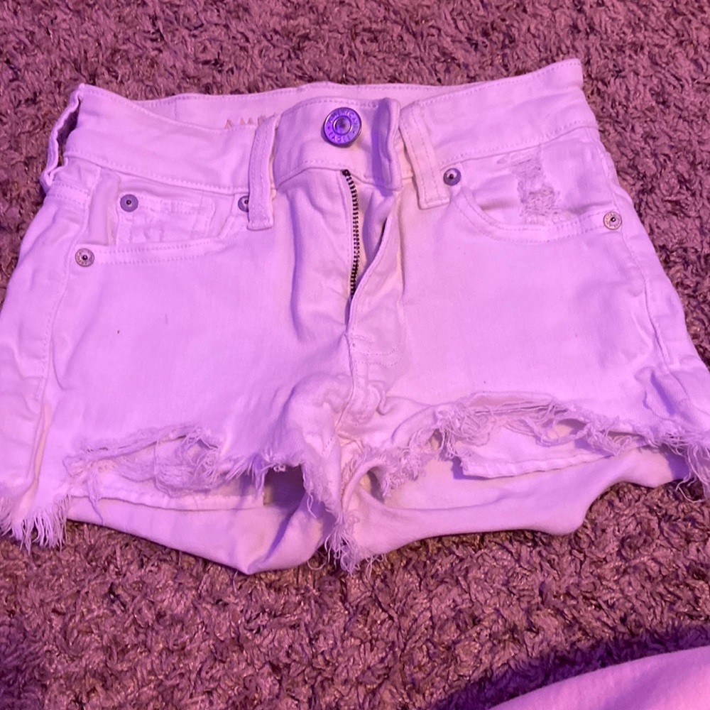 american eagle white shorts